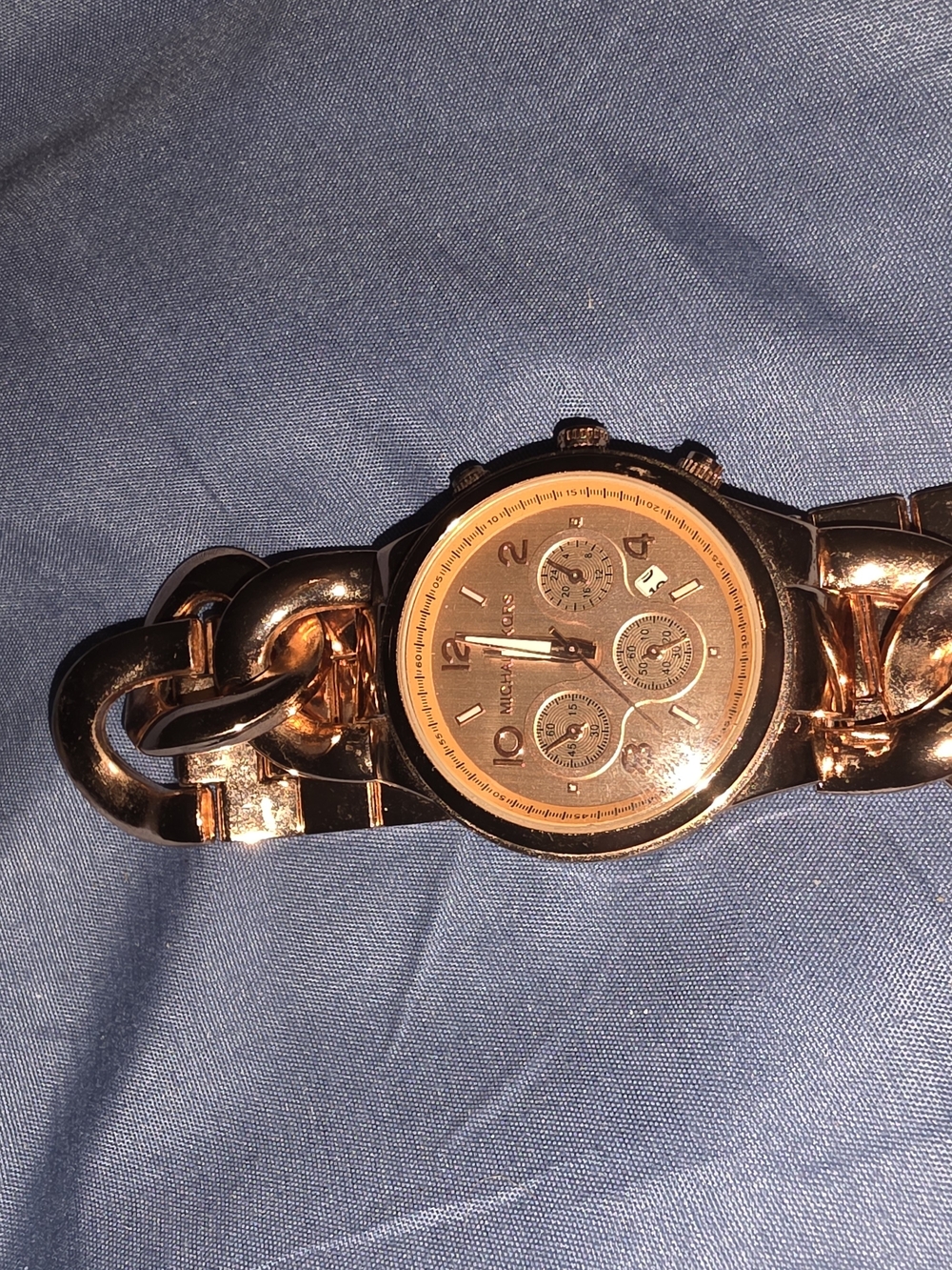 Michael Kors Rose Gold Chain-Link Chronograph Watch